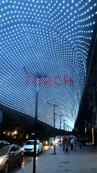 LED canopy arch curtain lighting in Jordan, by Torchvisual